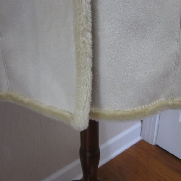 ***SOLD***  Calvin Klein Ultra Soft Faux Shearling Coat sz L Cream Beige - Picture 8 of 14